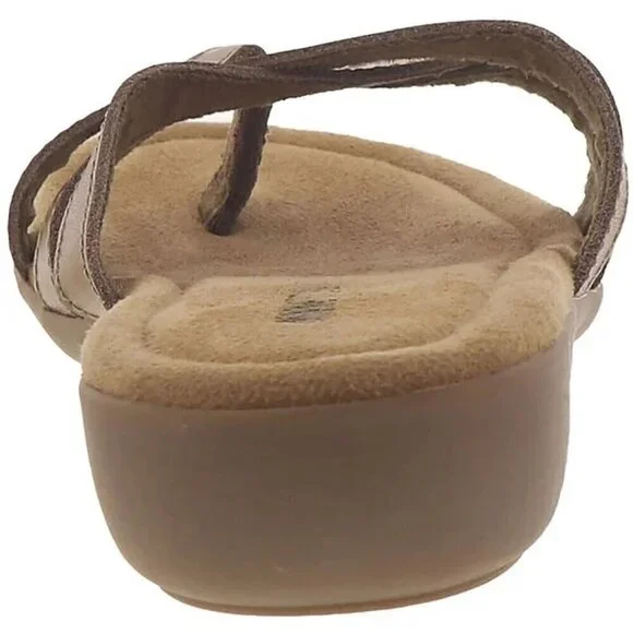 Women's Minnetonka Tan Honey Slip On Flip Flop Sandals, 8 Extra Wide - Picture 3 of 5